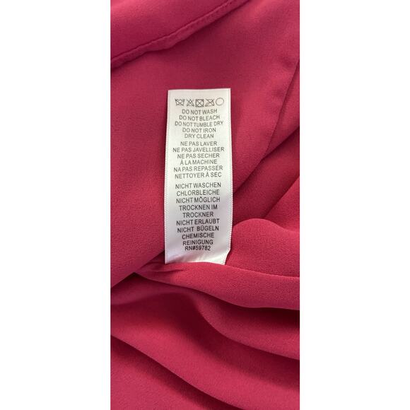 NWT Adrianna Papell Sz 8 Chiffon Lace Overlay Fit N Flare Dk Pink Zip Drop Waist - Picture 11 of 16